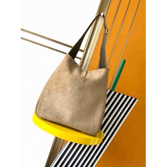 Saint Laurent Le 5 a 7 Supple Large Hobo Bag in Green Suede Leather
