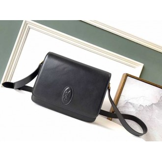 Saint Laurent LE 61 Medium Saddle Bag In Black Leather