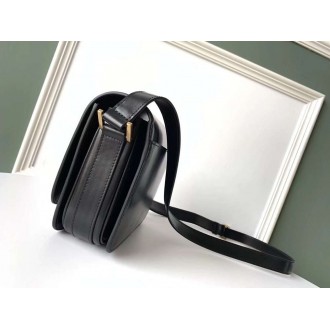 Saint Laurent LE 61 Small Saddle Bag In Black Leather