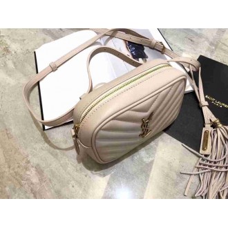 Saint Laurent Lou Belt Bag In Blanc Matelasse Leather