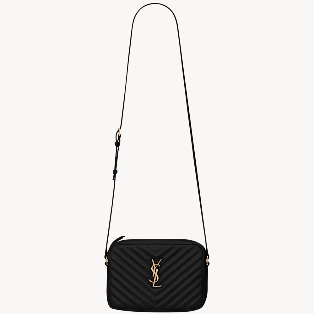 Saint Laurent Lou Camera Bag in Black Quilted Calfskin