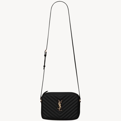 Saint Laurent Lou Camera Bag in Black Quilted Calfskin
