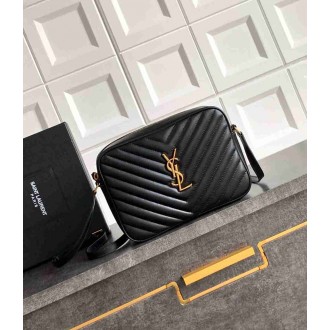 Saint Laurent Lou Camera Bag in Black Quilted Calfskin