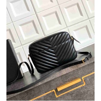 Saint Laurent Lou Camera Bag in Black Quilted Calfskin