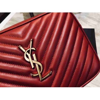 Saint Laurent Lou Camera Bag In Red Matelasse Leather