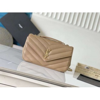 Saint Laurent LouLou Medium Bag in Beige Matelasse Lambskin