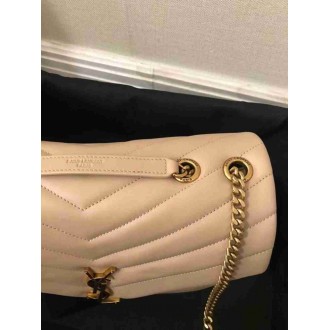 Saint Laurent Loulou Medium Bag In Beige Matelasse Leather