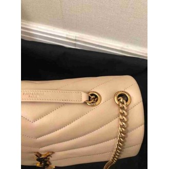 Saint Laurent Loulou Medium Bag In Beige Matelasse Leather