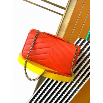 Saint Laurent LouLou Medium Bag in Orange Matelasse Lambskin