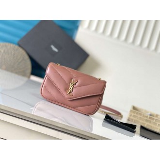 Saint Laurent LouLou Mini Bag in Hortensia Matelasse Lambskin