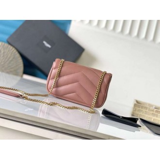 Saint Laurent LouLou Mini Bag in Hortensia Matelasse Lambskin