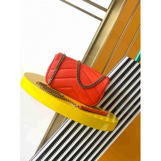 Saint Laurent LouLou Mini Bag in Orange Matelasse Lambskin