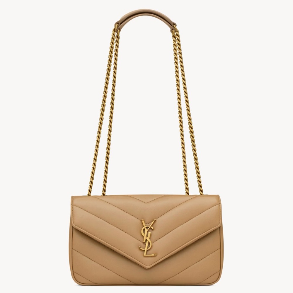 Saint Laurent LouLou Small Bag in Beige Matelasse Lambskin