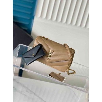 Saint Laurent LouLou Small Bag in Beige Matelasse Lambskin