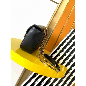 Saint Laurent LouLou Small Bag in Black Matelasse Lambskin