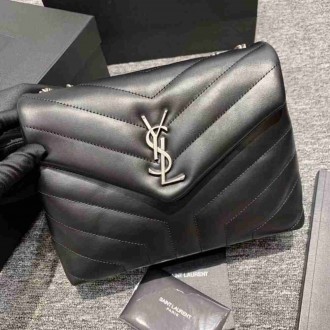 Saint Laurent Loulou Small Bag In Noir Matelasse Leather
