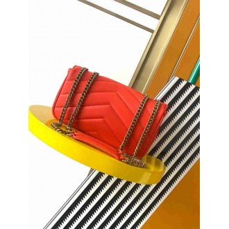 Saint Laurent LouLou Small Bag in Orange Matelasse Lambskin