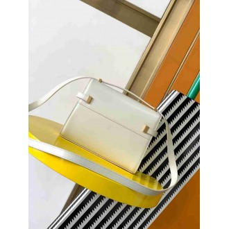 Saint Laurent Manhattan Mini Shoulder Bag in White Calfskin