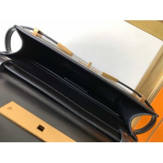 Saint Laurent Manhattan Small Shoulder Bag in Black Calfskin