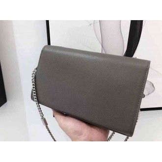 Saint Laurent Medium Kate Bag With Tassel In Grey Grained Leather
