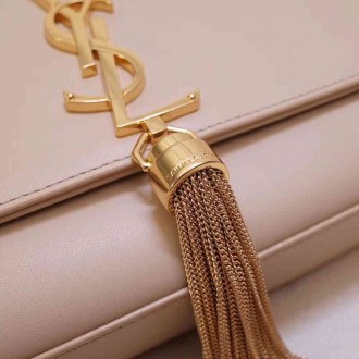 Saint Laurent Medium Kate Bag With Tassel In Powder Smooth Leather
