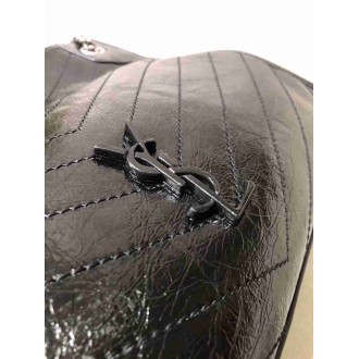 Saint Laurent Medium Niki Shopping Bag In Black Leather