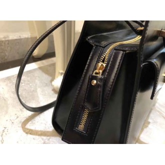 Saint Laurent Medium Uptown Tote In Black Smooth Leather