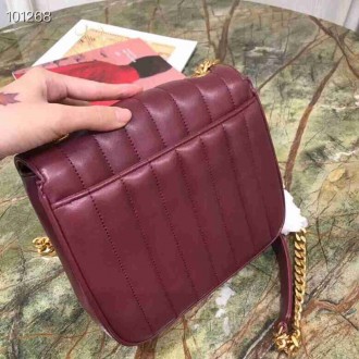 Saint Laurent Medium Vicky Bag In Bordeaux Lambskin