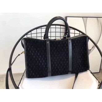 Saint Laurent Monogram All Over Medium Duffle Bag In Suede