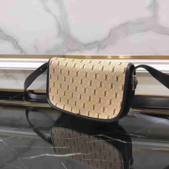 Saint Laurent Monogram All Over Medium Satchel In Canvas
