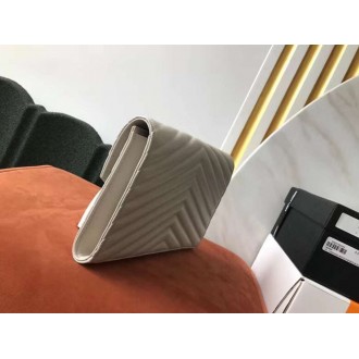 Saint Laurent Monogram Clutch In White Grained Leather