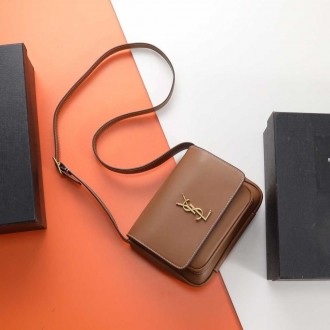 Saint Laurent Niki Besace Bag in Brown Natural Calfskin