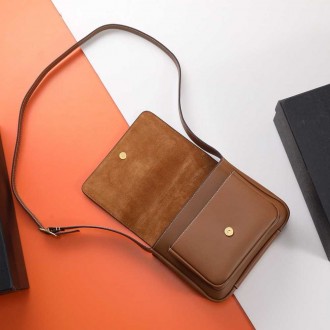 Saint Laurent Niki Besace Bag in Brown Natural Calfskin