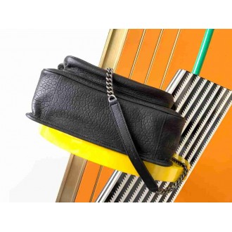 Saint Laurent Niki Medium Chain Bag in Black Grained Lambskin