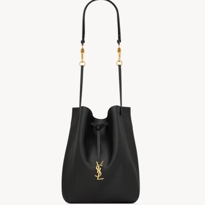 Saint Laurent Paris VII Pochon in Black Lambskin