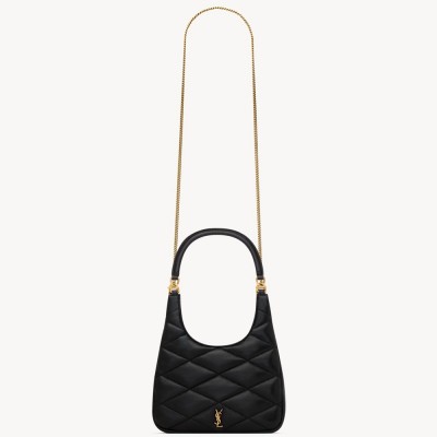 Saint Laurent Sade Hobo Bag in Black Leather