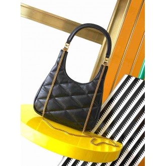 Saint Laurent Sade Hobo Bag in Black Leather