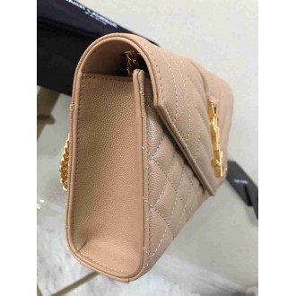 Saint Laurent Small Envelope Bag In Beige Grained Leather
