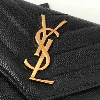 Saint Laurent Small Envelope Wallet In Black Leather