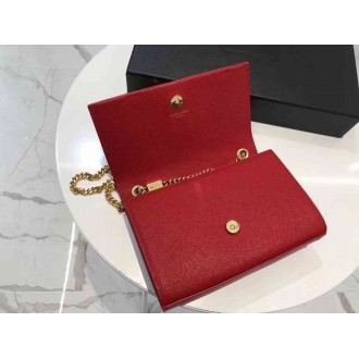 Saint Laurent Small Kate Tassel Bag In Red Grained Leather