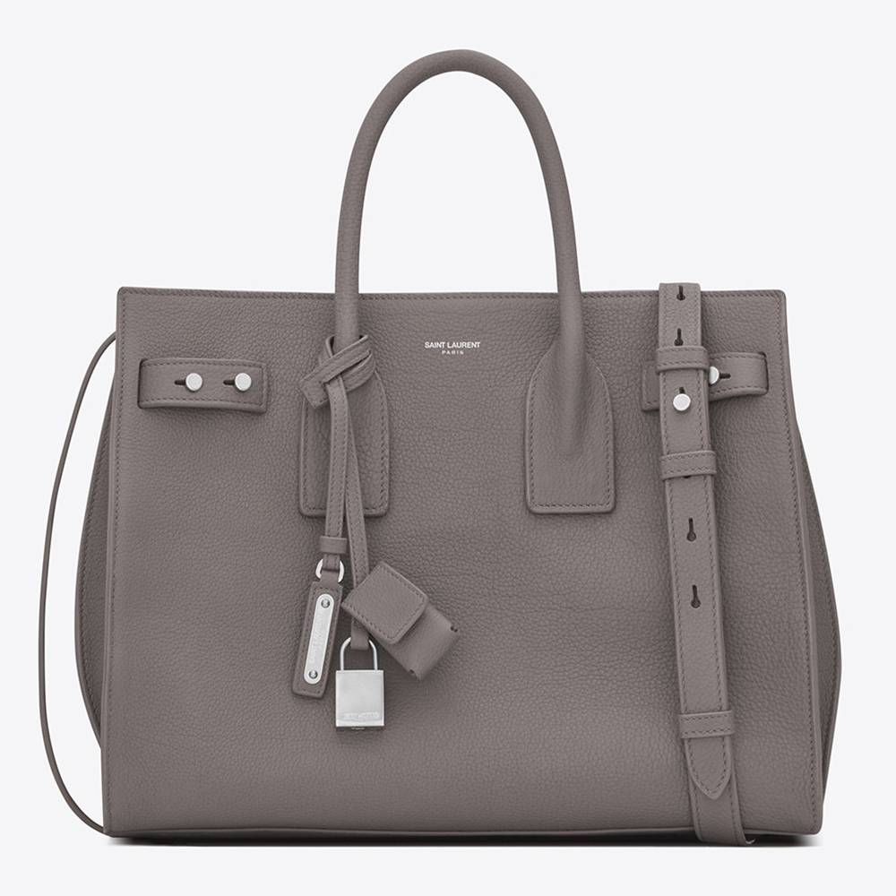 Saint Laurent Small Sac de Jour Souple Bag In Fog Grained Leather