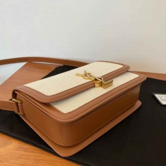 Saint Laurent Solferino Medium Bag In Canvas with Calfskin