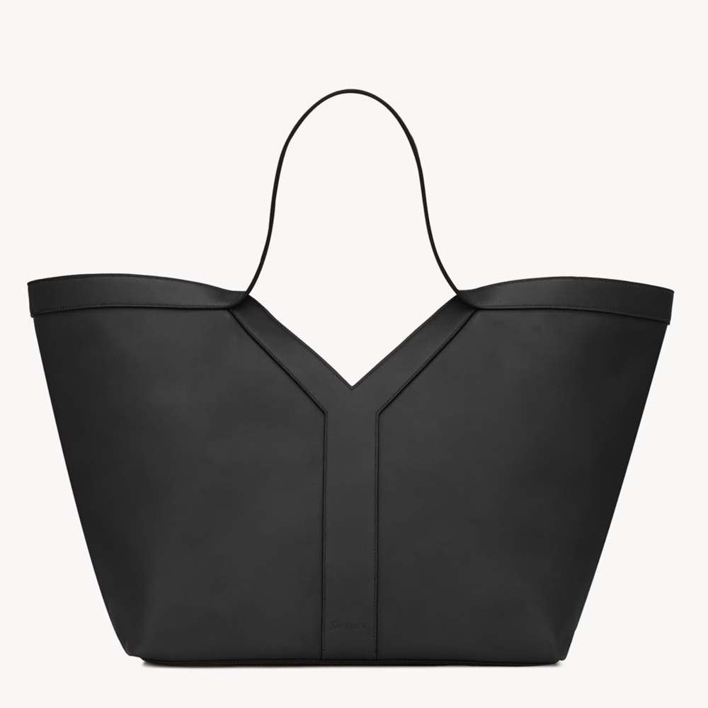 Saint Laurent Y Tote Bag in Black Calfskin