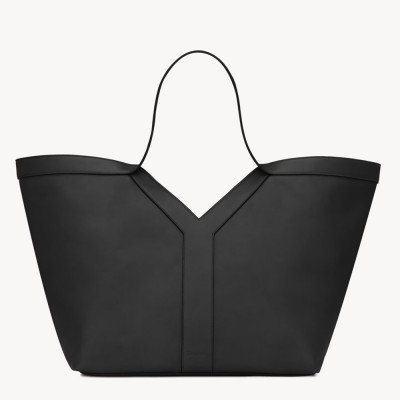 Saint Laurent Y Tote Bag in Black Calfskin