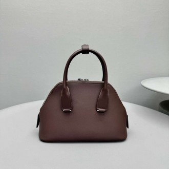 The Row Devon Mini Bag in Burgundy Calfskin