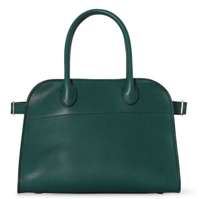 The Row Margaux 10 Top Handle Bag in Green eather