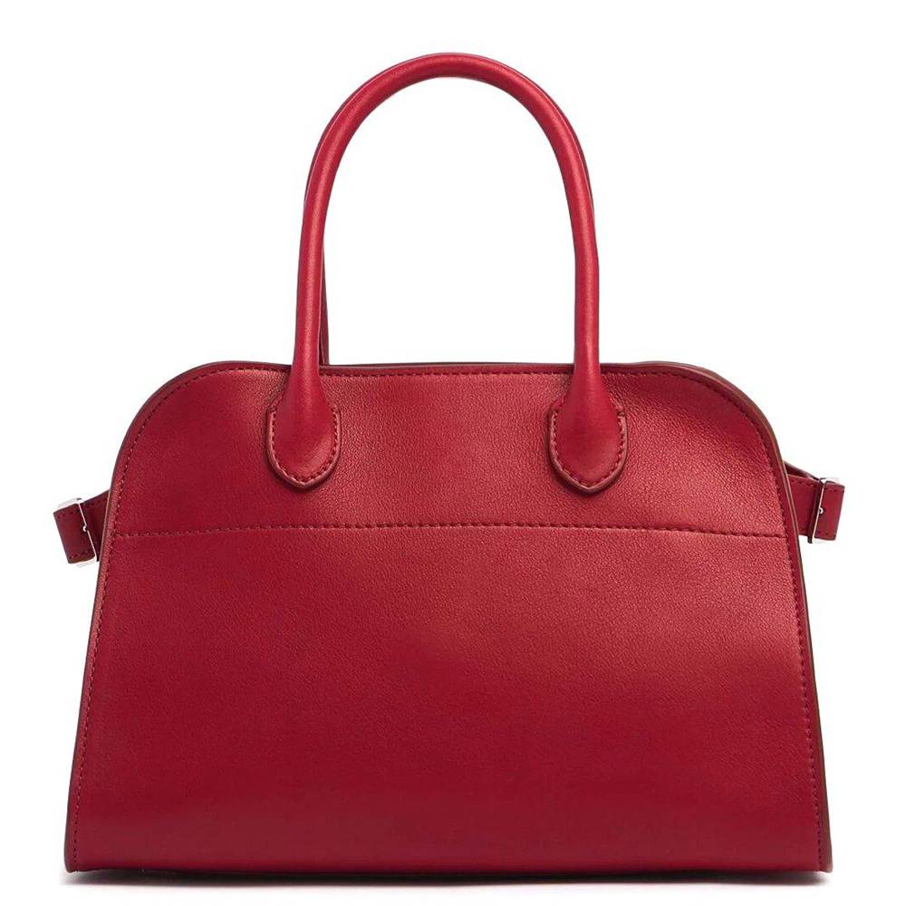 The Row Margaux 10 Top Handle Bag in Red eather