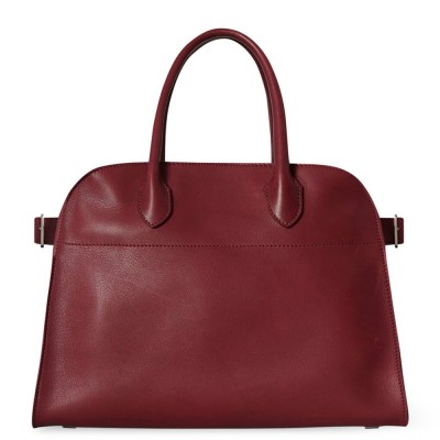 The Row Margaux 12 Top Handle Bag in Brick Leather