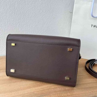 The Row Margaux 12 Top Handle Bag in Chocolate Leather