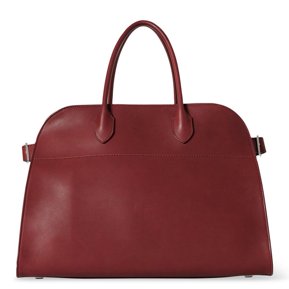 The Row Margaux 15 Top Handle Bag in Brick Leather